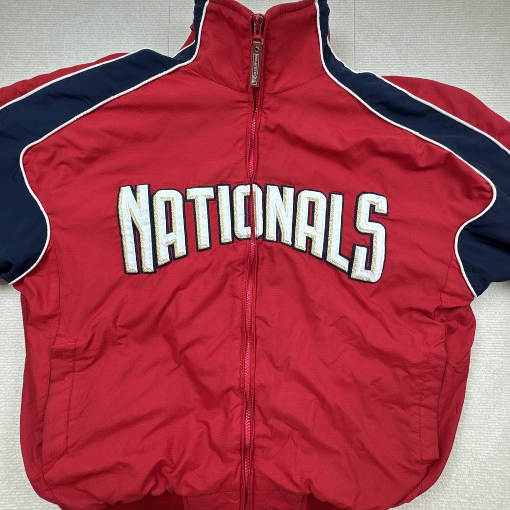 Majestic Washington Nationals Jacket Mens XL Red‎ Full Zip MLB Authentic Fleece